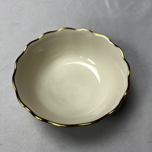 LENOX Bowl Rose‎ Blossom Pattern 24 KT Gold Trim Scallop Edge 6" Wide 2" Tall - Picture 2 of 9